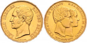 *BELGISCHES KÖNIGREICH, Leopold I., 1831-1865, 100 Francs 1853. 32,2g.
GOLD, selten, vz
KM M 11.1