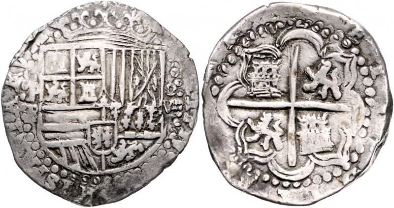 BOLIVIEN, Philipp III., 1598-1621, 8 Reales o.J. P.T/R, Potosi. 27,06g. Geprägt ...