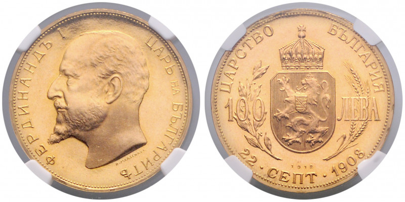 BULGARIEN, Ferdinand I., 1887-1918, 100 Leva 1912. 32,34g. Unabhängigkeitserklär...