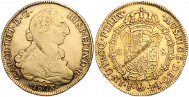 *CHILE, Karl IV., 1788-1808, 8 Escudos 1803 FJ, S, Santiago.
GOLD, Rs.Sf., ss
KM 54
