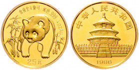 CHINA, Volksrepublik, seit 1949, 25 Yuan 1986, Panda. -Mwst befreit-
GOLD, st
PAN-32A