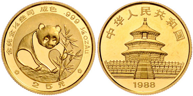 CHINA, Volksrepublik, seit 1949, 25 Yuan 1988, Panda. -Mwst befreit-
GOLD, st
...