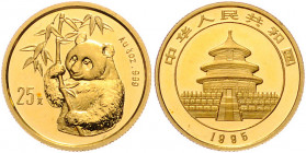 CHINA, Volksrepublik, seit 1949, 25 Yuan 1995, Panda. 1/4 Oz. -Mwst befreit-
GOLD, selten, st