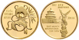 CHINA, Volksrepublik, seit 1949, 50 Yuan 1992. 1992 Munich International Coin Show.1/2 Oz. -Mwst befreit-
GOLD, PP