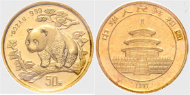 CHINA, Volksrepublik, seit 1949, 50 Yuan 1997, Panda. Kleines Datum /Small Date. 1/2 Oz. -Mwst befreit-
GOLD, orig. verschweißt, st