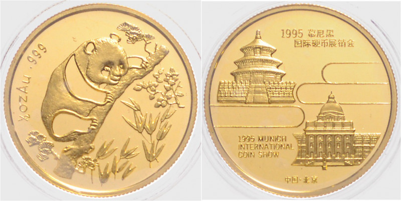 CHINA, Volksrepublik, seit 1949, 50 Yuan 1995. 1995 Munich International Coin Fa...