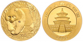 CHINA, Volksrepublik, seit 1949, 100 Yuan 2002, Panda. 1/4 Oz. Mit Diamant. -Mwst befreit-
GOLD, st