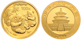 CHINA, Volksrepublik, seit 1949, 100 Yuan 2006, Panda. 1/4 Oz. -Mwst befreit-
GOLD, st