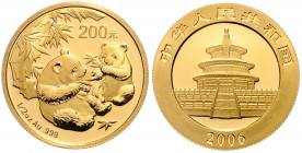 CHINA, Volksrepublik, seit 1949, 200 Yuan 2006, Panda. 1/2 Oz. -Mwst befreit-
GOLD, st