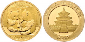 CHINA, Volksrepublik, seit 1949, 200 Yuan 2009, Panda. -Mwst befreit-
GOLD, st
PAN-499A; KM 1870