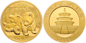 CHINA, Volksrepublik, seit 1949, 200 Yuan 2010, Panda. 1/2 Oz. -Mwst befreit-
GOLD, st