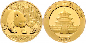 CHINA, Volksrepublik, seit 1949, 200 Yuan 2011, Panda. 1/2 Oz. -Mwst befreit-
GOLD, st