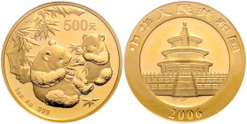 CHINA, Volksrepublik, seit 1949, 500 Yuan 2006, Panda. 1 Oz. -Mwst befreit-
GOLD, orig. verschweißt, st