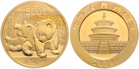 CHINA, Volksrepublik, seit 1949, 500 Yuan 2010, Panda. 1 Oz. -Mwst befreit-
GOLD, orig. verschweißt, st