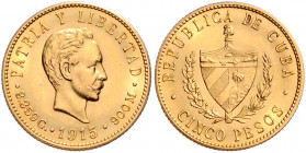 *CUBA, Republik, seit 1902, 2 Pesos 1916. José Marti.
GOLD, vz
KM 17; Frbg.6