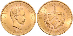 CUBA, Republik, seit 1902, 10 Pesos 1916. José Marti. -Mwst befreit-
GOLD, Kr., vz+/vz-st
KM 20; Frbg.3