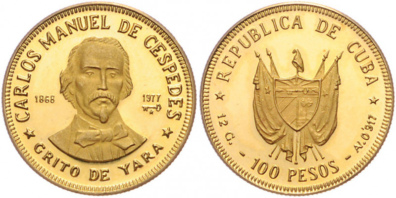 CUBA, Republik, seit 1902, 100 Pesos 1977. Carlos Manuel de Cespedes. -Mwst befr...