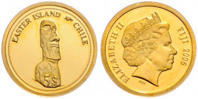 FIJI INSELN, Elisabeth II., seit 1952, 5 Dollars 2006. Osterinseln. 1,24g (.585). -Mwst befreit-
GOLD, PP
KM 267