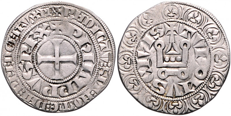 FRANKREICH, Philipp IV., der Schöne, 1285-1314, Gros Tournois o.J.(1290-1295). K...