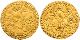 FRANKREICH, Johann der Gute, 1350-1364, Franc à cheval. Der König zu Pferd l. galoppierend. Rs.Lilienkreuz. 3,8g.
GOLD, ss-vz
Frbg.279; Dup.294