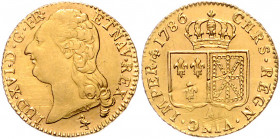 FRANKREICH, Ludwig XVI., 1774-1792, Louis d'or 1786 A, Paris. 7,63g.
GOLD, vz+
Frbg.475; KM 591.1