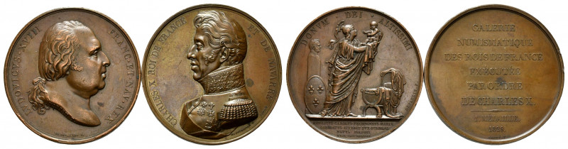 FRANKREICH, Karl X., 1824-1830, Br.-Med. 1829 v.Caqué a.d. Münzausstellung. Büst...