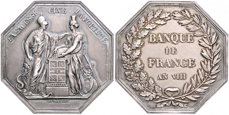 FRANKREICH / PARIS, Stadt, Silberjeton AN VIII =1799 von DUMAREST der Banques et...