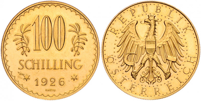 ÖSTERREICH, Erste Republik, 1918-1938, 100 Schilling 1926. -Mwst befreit-
GOLD,...