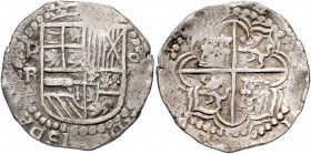 PERU, Philipp III., 1598-1621, 8 Reales o.J., P.R. Potosi. 27,30g.
auf großem Schrötl., ss
C.-C.4506ff.; Tipo 68
