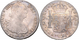 PERU, Carlos IV., 1788-1808, 8 Reales 1797 IJ, Lima.
feine Tönung, ss-vz
KM 97