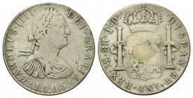 PERU, Carlos IV., 1788-1808, 8 Reales 1805 JP, Lima. Zeitgenössische Nachahmung.
ss
Vgl.KM 97