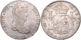 PERU, Ferdinand VII., 1808-1822, 8 Reales 1812 JP, Lima.
schöne Tönung, ss-vz
KM 117.1