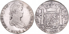 PERU, Ferdinand VII., 1808-1822, 8 Reales 1814 JP, Lima.
Kr., ss
KM 117.1