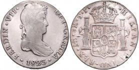 PERU, Ferdinand VII., 1808-1822, 8 Reales 1823 JP, Lima.
gestopftes Loch, ss
KM 117.1