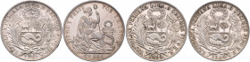 PERU, Republik, seit 1821, Sol 1888 TF (vz), 1889 TF (f.vz), 1890 TF (ss-vz), 1891 TF (ss+).
4 Stk., ss+ bis vz
KM 196.24