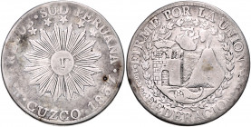 PERU, Republik, seit 1821, 8 Reales 1837 BA, Cuzco. Süd-Peru.
l.Fassungsspuren, s-ss
KM 170