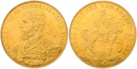 *RUMÄNIEN, Karl I., 1866-1914, 50 Lei 1906. 40jähriges Regierungsjubiläum.
GOLD, vz
Frbg.6; KM 39