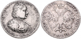RUSSLAND, Peter I. der Große, 1689-1725, Poltina =1/2 Rubel 1718 IL, Moskau. 15,18g.
ss
Kaim 15; KM 156