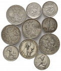 RUSSLAND, Nikolaus I., 1825-1855, Rubel 1844 LU. DAZU:Alexander III., Rubel 1892 AC. Nikolaus II., Rubel 1899 (alle f.ss), 1913 (ss). RSFSR, 50 Kopeke...