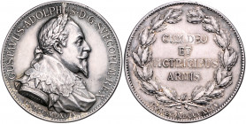 SCHWEDEN, Gustaf II. Adolf, 1611-1632, Silbermed. 1894 von Lindberg a.d. 300.Geburtstag. Belorb. Büste r. Rs.4 Zeilen Schrift im Lorbeerkranz. 23,19g;...