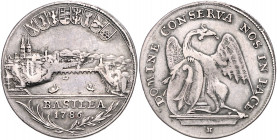 SCHWEIZ / BASEL, Stadt, 1/2 Taler 1786. Basilisk mit Wappen. Rs.Stadtansicht. 12,66g.
ss
HMZ 2-100k; D/T 761b