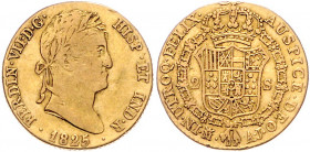 SPANIEN, Ferdinand VII., 1808-1833, 2 Escudos 1825 M-AJ, Madrid. 6,7g. -Mwst befreit-
GOLD, ss
Frbg.315