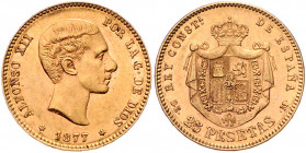SPANIEN, Alfonso XII., 1874-1885, 25 Pesetas 1871 (1877) DE-M, Madrid. -Mwst befreit-
GOLD, vz/vz-st
KM 673; Frbg.342