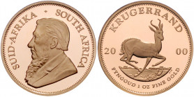 SÜDAFRIKA, Republik, seit 1961, Krügerrand 2000. -Mwst befreit-
GOLD, PP
Frbg.13; KM 73