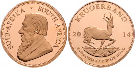 SÜDAFRIKA, Republik, seit 1961, Krügerrand 2014. -Mwst befreit-
GOLD, Orig.-Etui, Zertifikat, PP
Frbg.13; KM 73