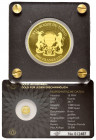 TCHAD, Republik seit 1960, 5000 Francs CFA 2019 =1/200 Oz. Afrikanischer Springbock. 0,155g (999.9), 40mm. Im Orig.-Schraubkasten. DAZU:RUANDA, Republ...