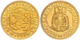 TSCHECHOSLOWAKEI, Republik, 1918-1939, Dukat 1928. -Mwst befreit-
GOLD, kl.Kr., vz-st
KM 8