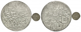 TÜRKEI, Abdul Hamid I., 1774-1789, 2 Zolota AH 1187 Jahr 12 =1783. 25,77g (just.vz). DAZU:Mahmud II., 1808-1839. Akce AH 1223 Jahr 12 =1818. 0,13g (ss...