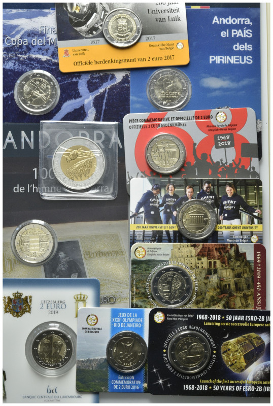 AAAAAAAAA, Alle Welt, Euro-Münzen im Plastk-Holder: ANDORRA, 2 Euro 2017 (2x), 2...