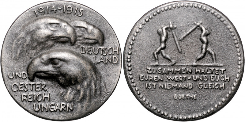 ERSTER WELTKRIEG, Eisengussmed. 1915 von Gaul a.d. Verbündeten Deutschland, Öste...